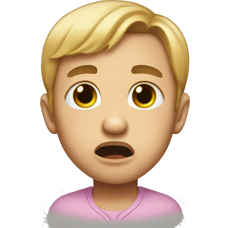 Grown man dressed up like a baby crying emoji