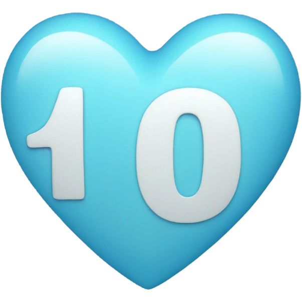 Light blue heart with number 10 emoji