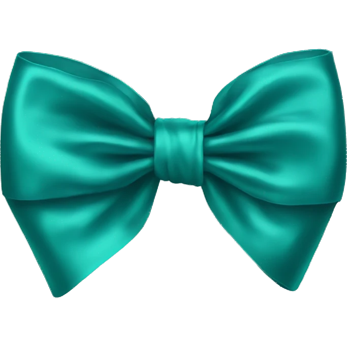 Realistic teal silk bow emoji