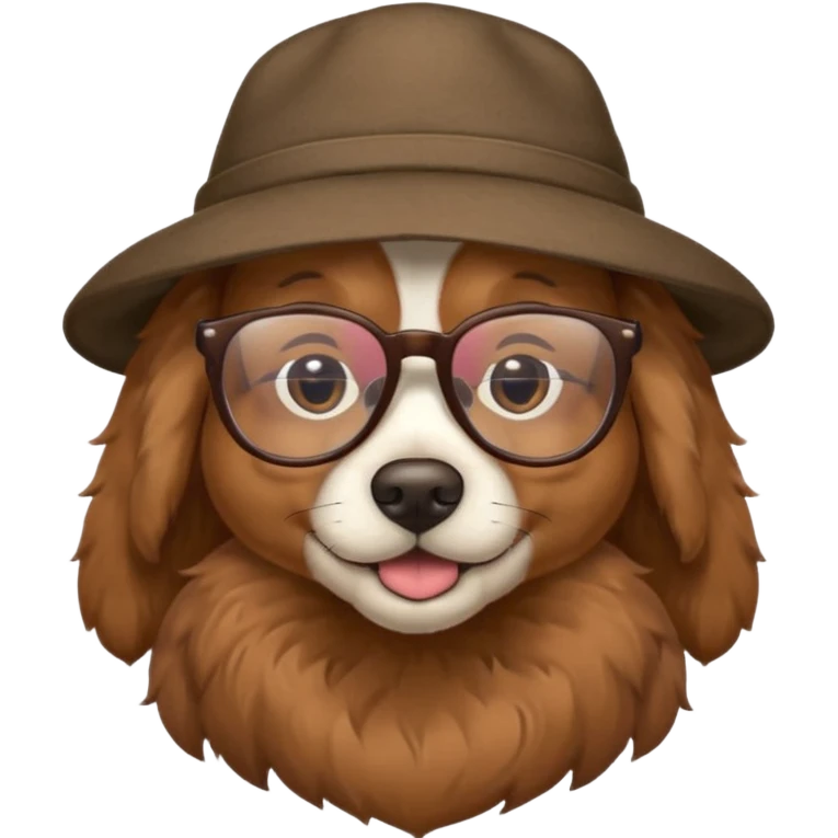 glasses and hat dog emoji