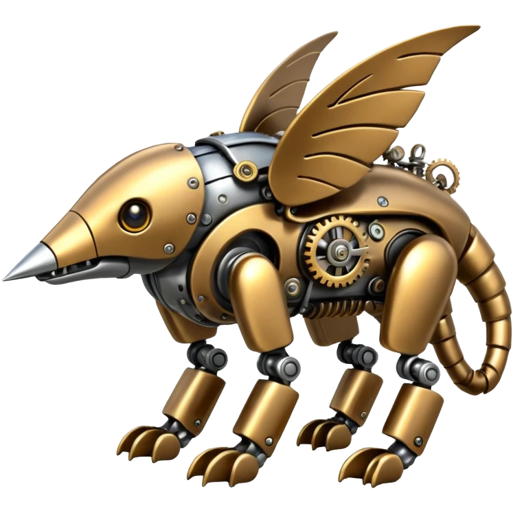 a Futuristic mechanical steampunk-aesthetic-styled alloy animal-creature emoji