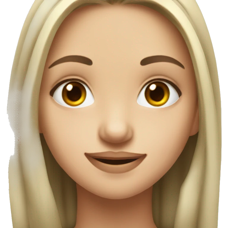 slavic girl with hazel eyes makeup smiling with teeth stands in profile emoji