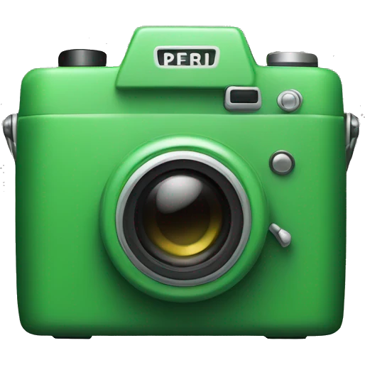 Green camera, perfi emoji