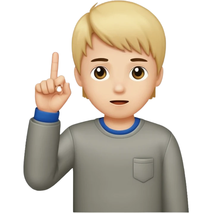 A boy showing the middle finger
 emoji