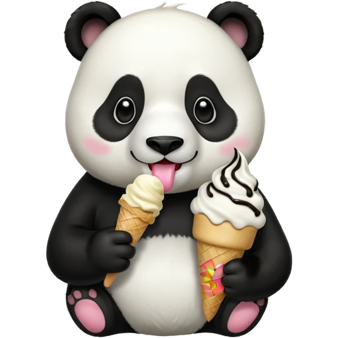 Panda eating ice cream emoji