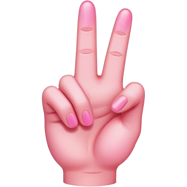 Pink middle finger emoji