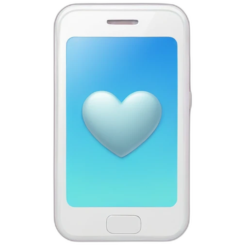 mobile phone in a heart shape emoji