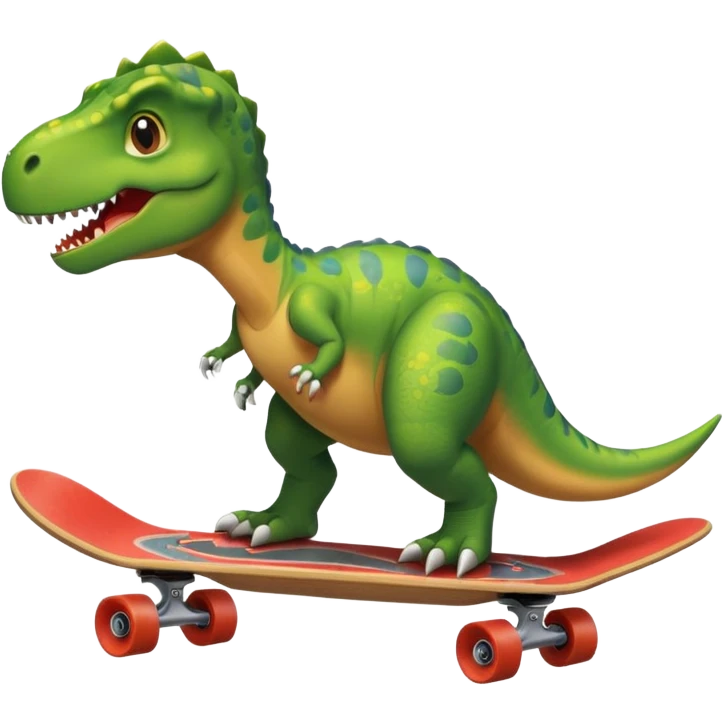Dinosaur on a skateboard emoji