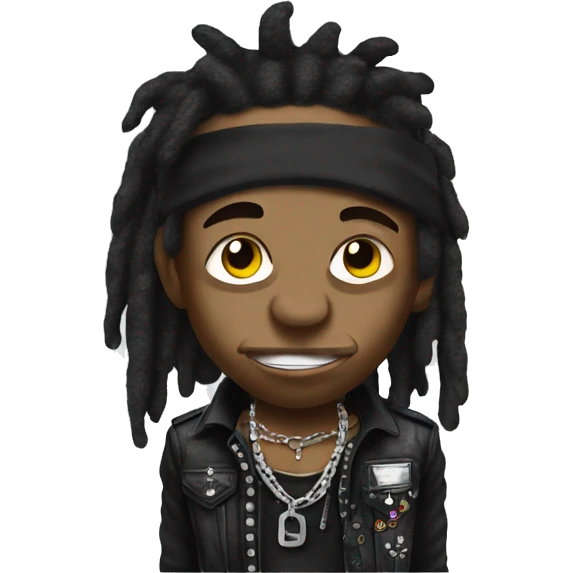 Lil Wayne bust-shot dressed in Punk Rocker costume emoji