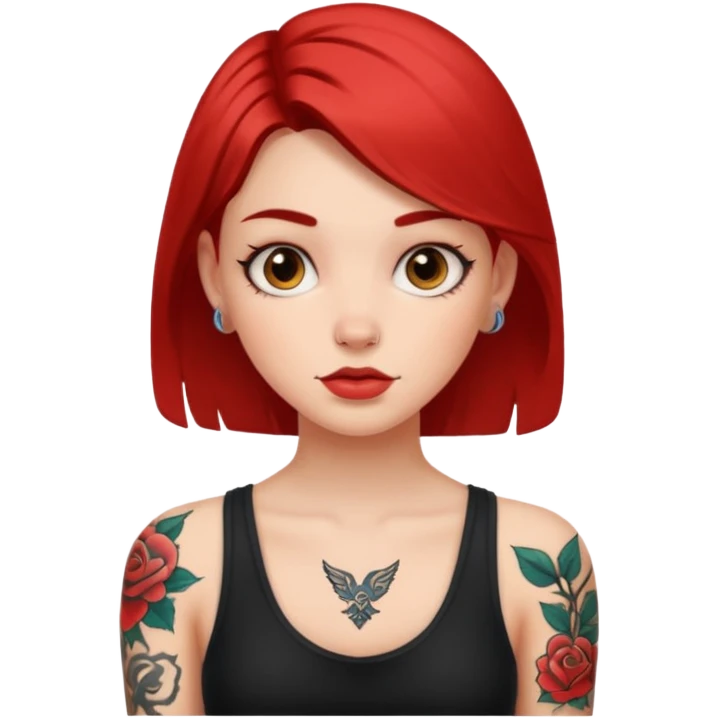 Girl with tattoo emoji