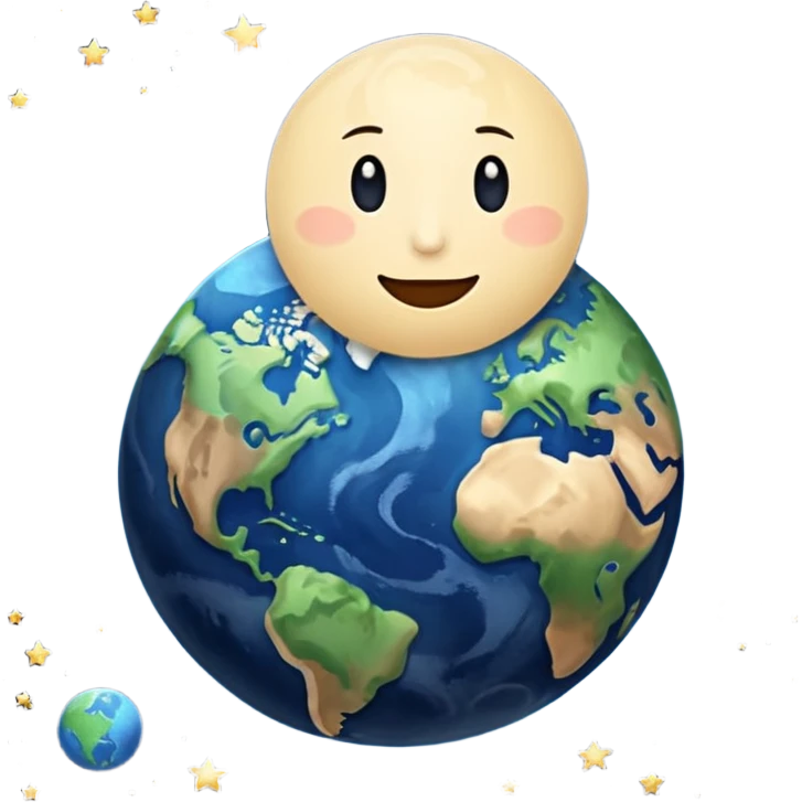 earth and the moon add stars emoji
