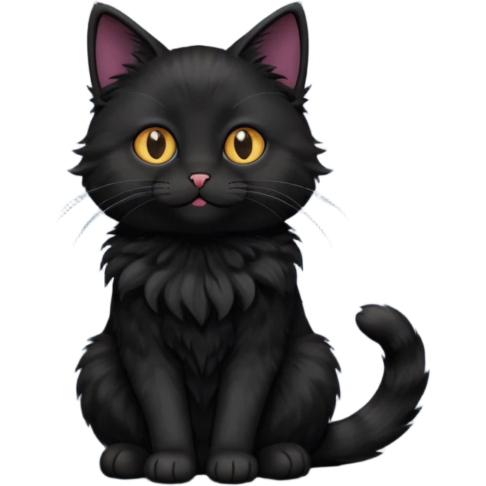 Black cat cute poses emoji