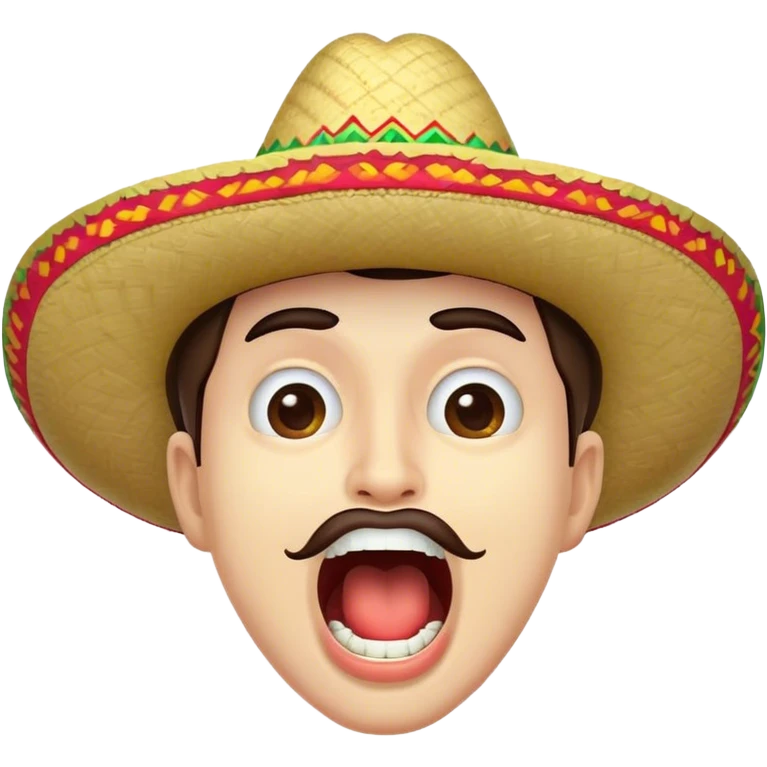 Cara con la boca abierta y un sombrero emoji