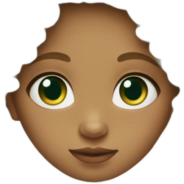 girl with round face curly hair and green eyes emoji