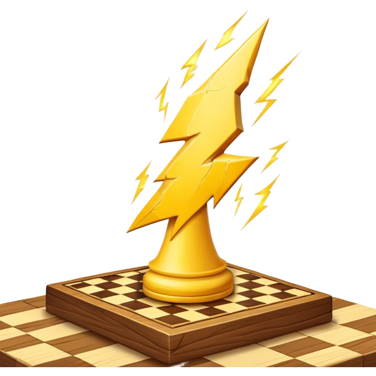 a yellow lightning bolt hitting a chess board emoji