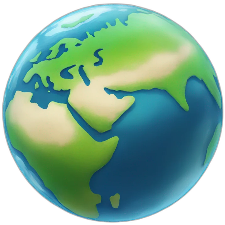 earth with water emoji