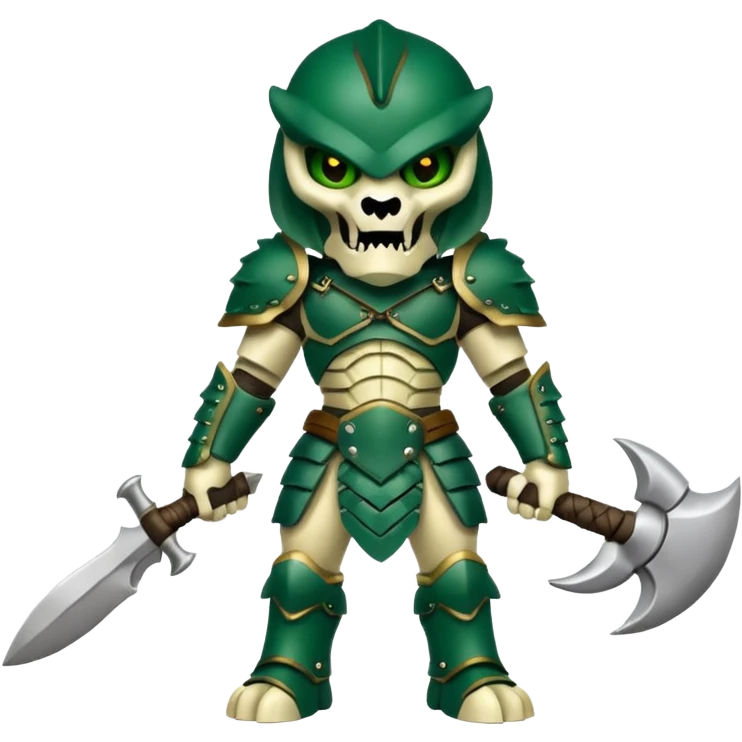 green Predator with bone armor emoji