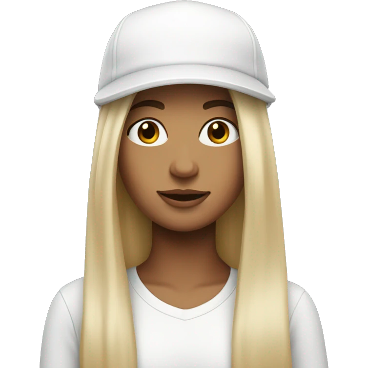 Woman with long hair and a white cap emoji