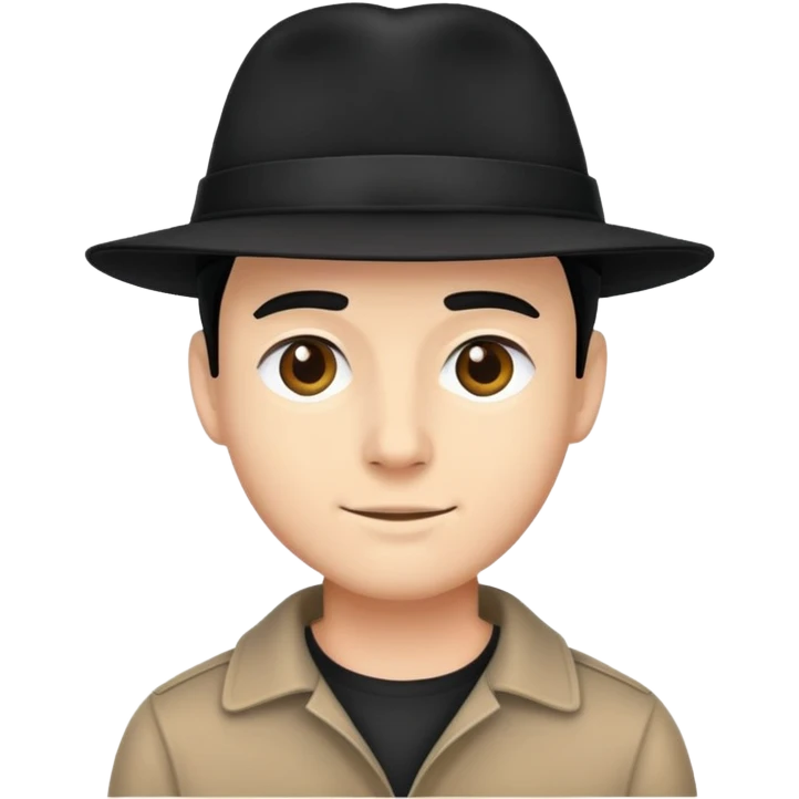 man wearing a black hat emoji