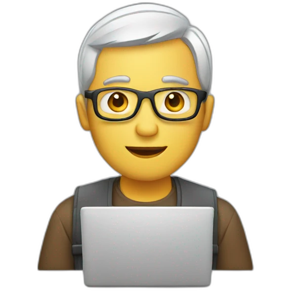 man with a computer emoji