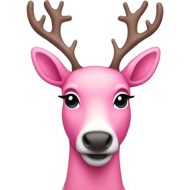Pink reindeer emoji