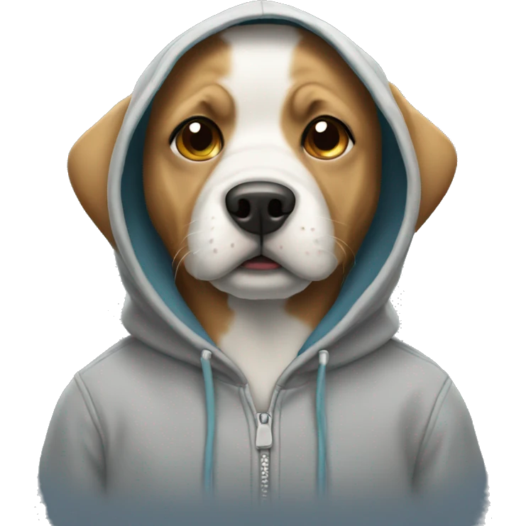 Dog wearing a hoodie  emoji