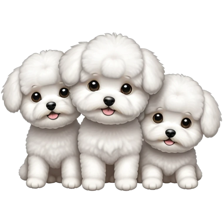 three cute white bichon frise emoji