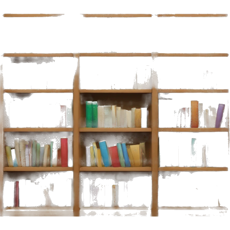 Bookshelves full of books emoji