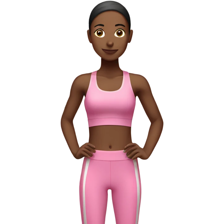 Skinny girl wearing pink sport set doing pilate  emoji