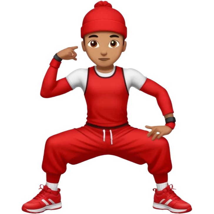 a man streetdancer with red outfit emoji
