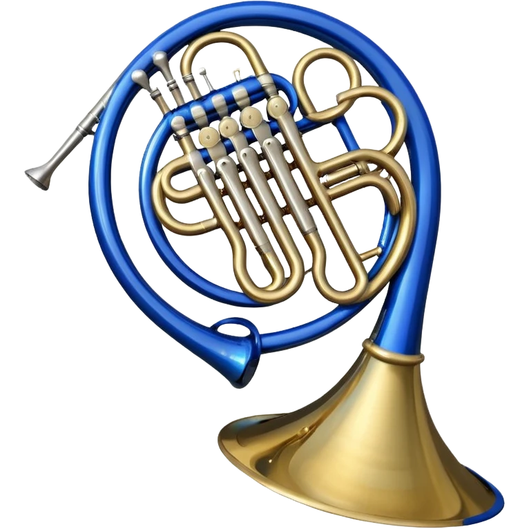 Blue french horn her tarafı mavi emoji