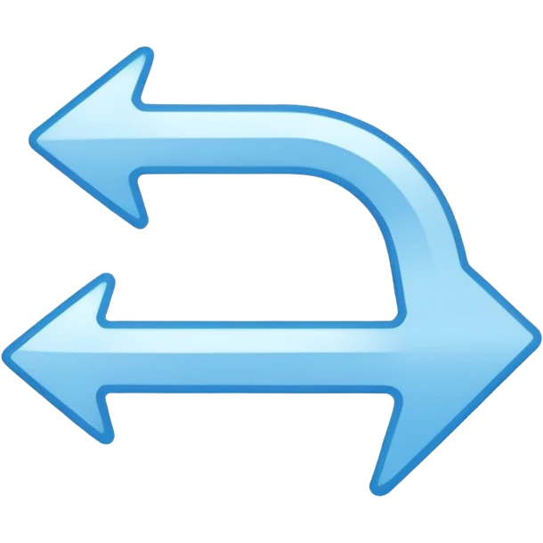 Extremely simplistic white arrow with light blue outline pointing. Make it like the image attached but skinnier emoji