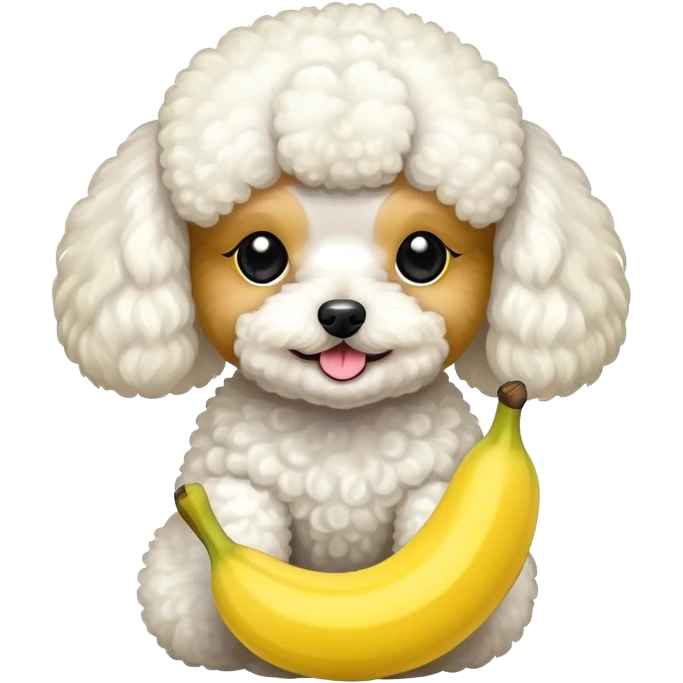 Toy poodle and banana emoji