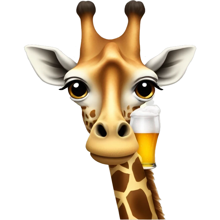 Giraffe drinking beer emoji