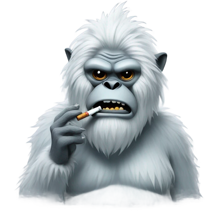 Yeti smoking a cigarette  emoji
