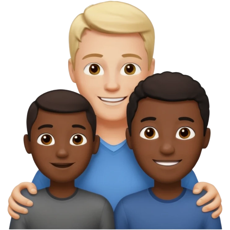 two white parents standing behind their black son emoji