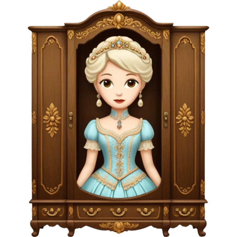 A character from the fairy tale Beauty and the Beast — the lady who was transformed into a wardrobe by magic. This character retains the wardrobe's original form while having a slight touch of anthropomorphism. emoji