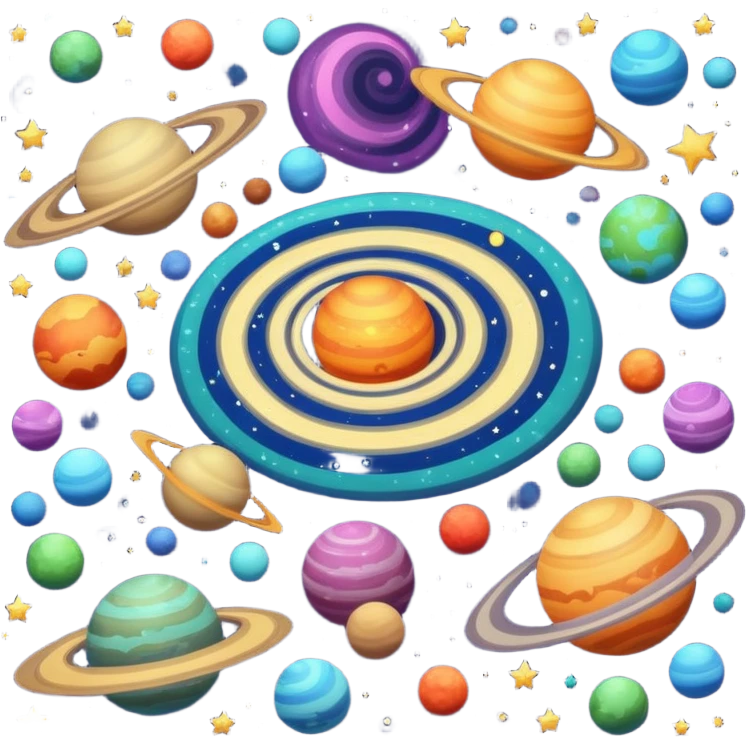 Retro style universe emoji