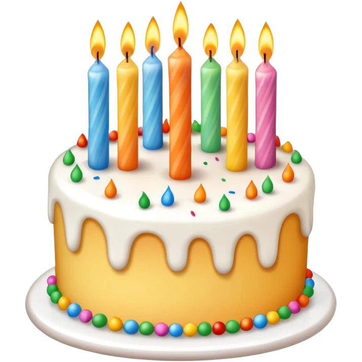 classic birthday cake with candles emoji