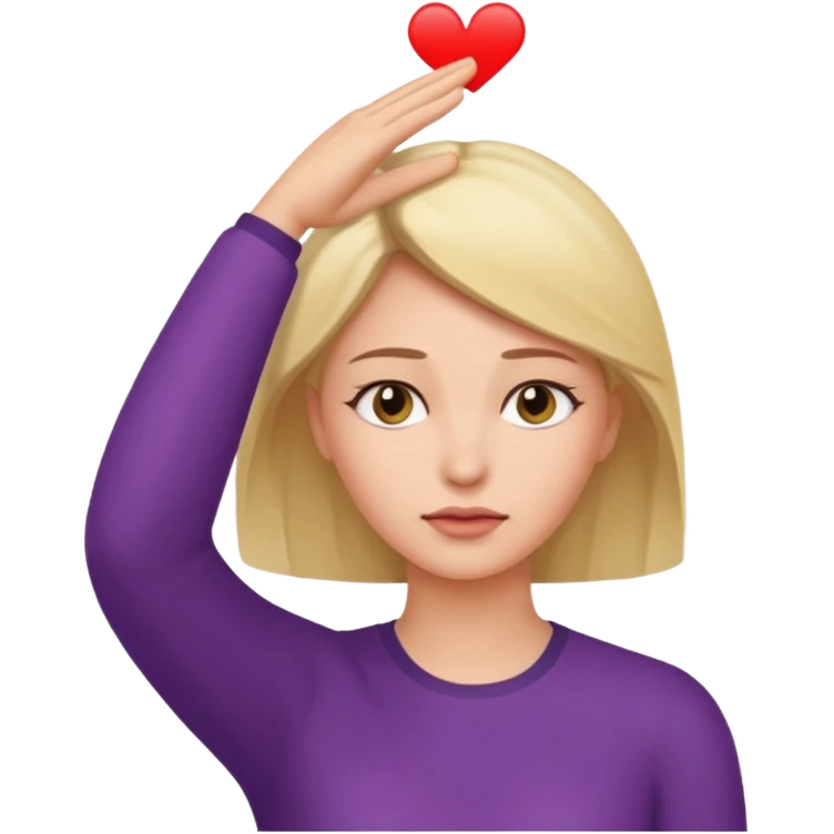 decision gesture women hand on  top of the head emoji