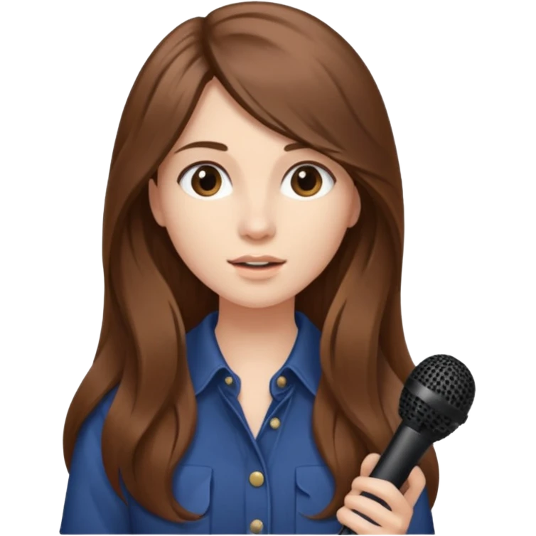 Singer Young woman – long hair, around 20s, holding microphone close emoji