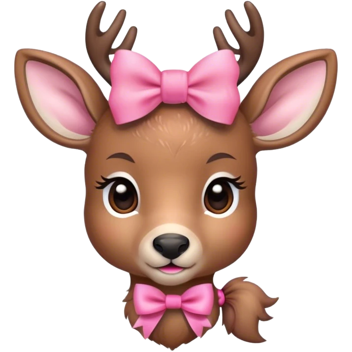 Cute deer with a pink bow  emoji