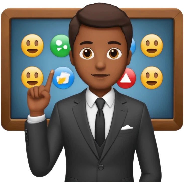 a man making a slideshow presentation emoji
