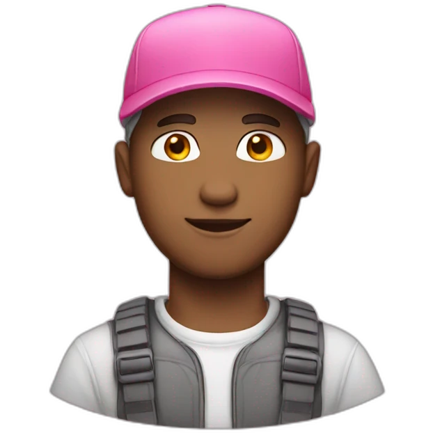 white man with a pink cap emoji