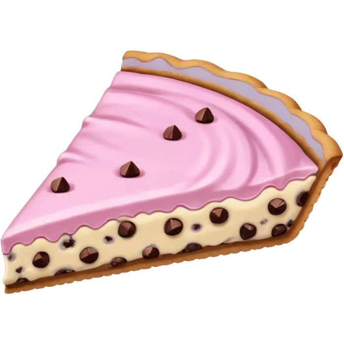 Pink pastel chocolate chip cookie pie emoji