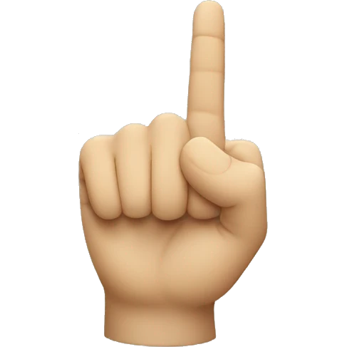 back of the hand that has one finger - the index finger, folded inside. looks like a symbol  emoji