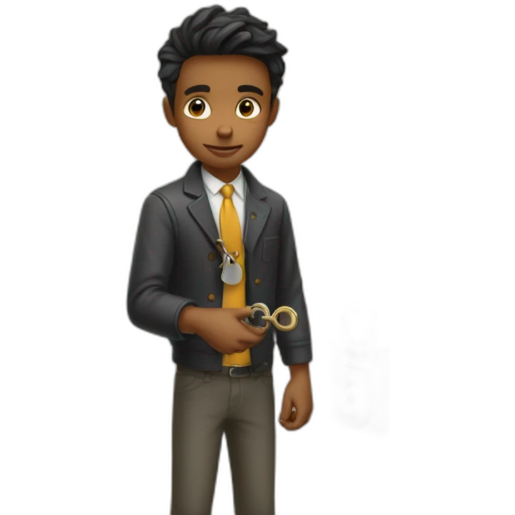cClassy young man struggling to get a key into a lock emoji