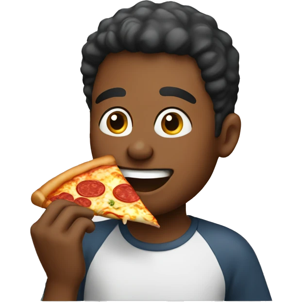 Young man Eating pizza  emoji