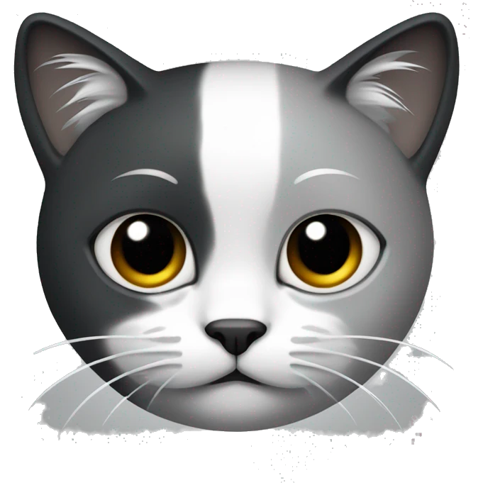 Gato de color negro con blanco y gris emoji