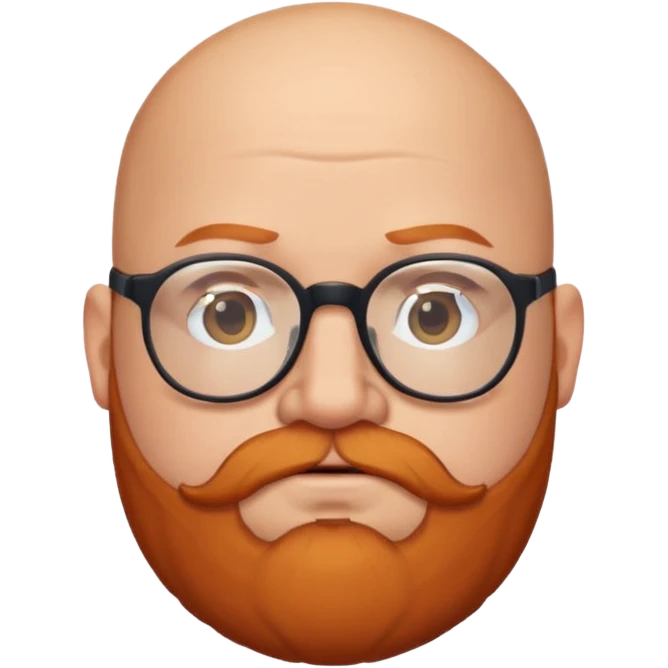 Bald fat man With ginger beard wearing glasses emoji
